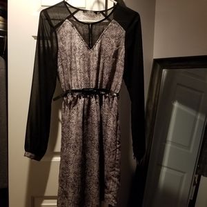 Medium, subtle snake print dress with belt